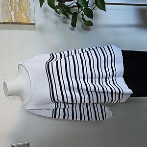 Karen Scott Striped Sweater Navy and Blue Size XL